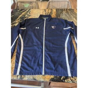New England Patriots Jacket Men Extra Large Blue Under Armor Windbreaker